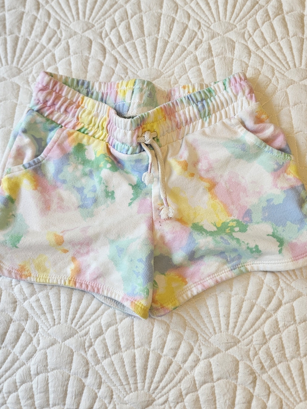 Cat & Jack Pastel Tie-Dye Drawstring Shorts - Pink, Yellow, Green, Blue